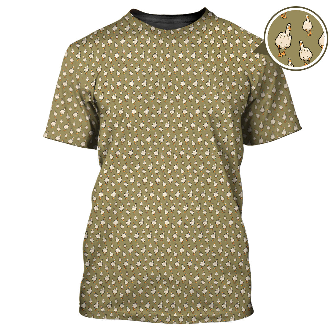 Duck You Pattern Golf Polos, Crazy Golf Shirts, Funny Golf Gift For Men
