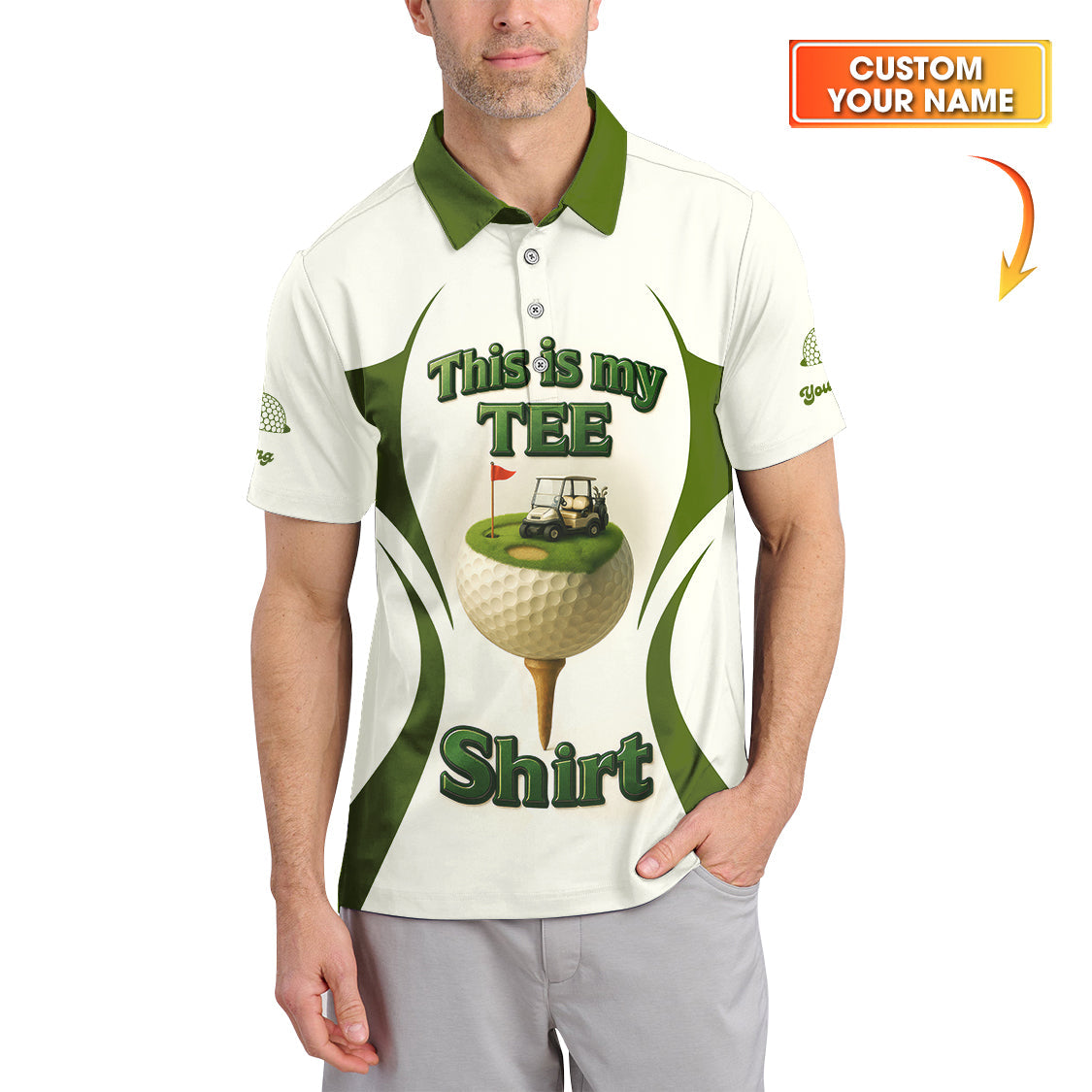 Personalized Name Funny Golf Shirt, This Is My Tee Shirt, Men’s Golf Shirts, Golf Gift For Golfers