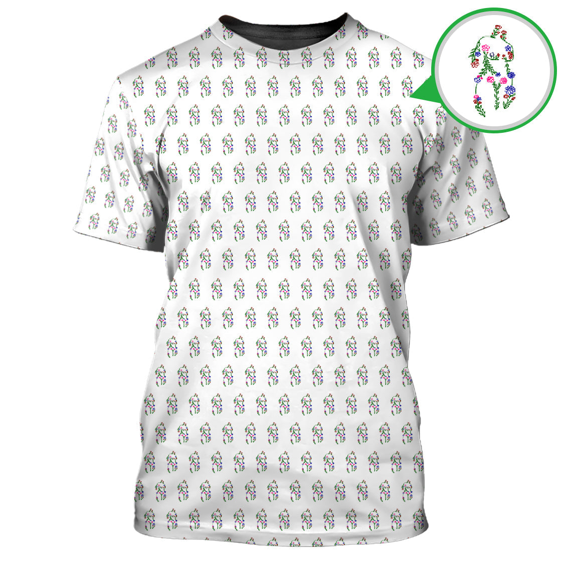 Flower Art Drawing Pattern Golf Polos, Funny Golf Shirt, Crazy Golf Shirts For Men