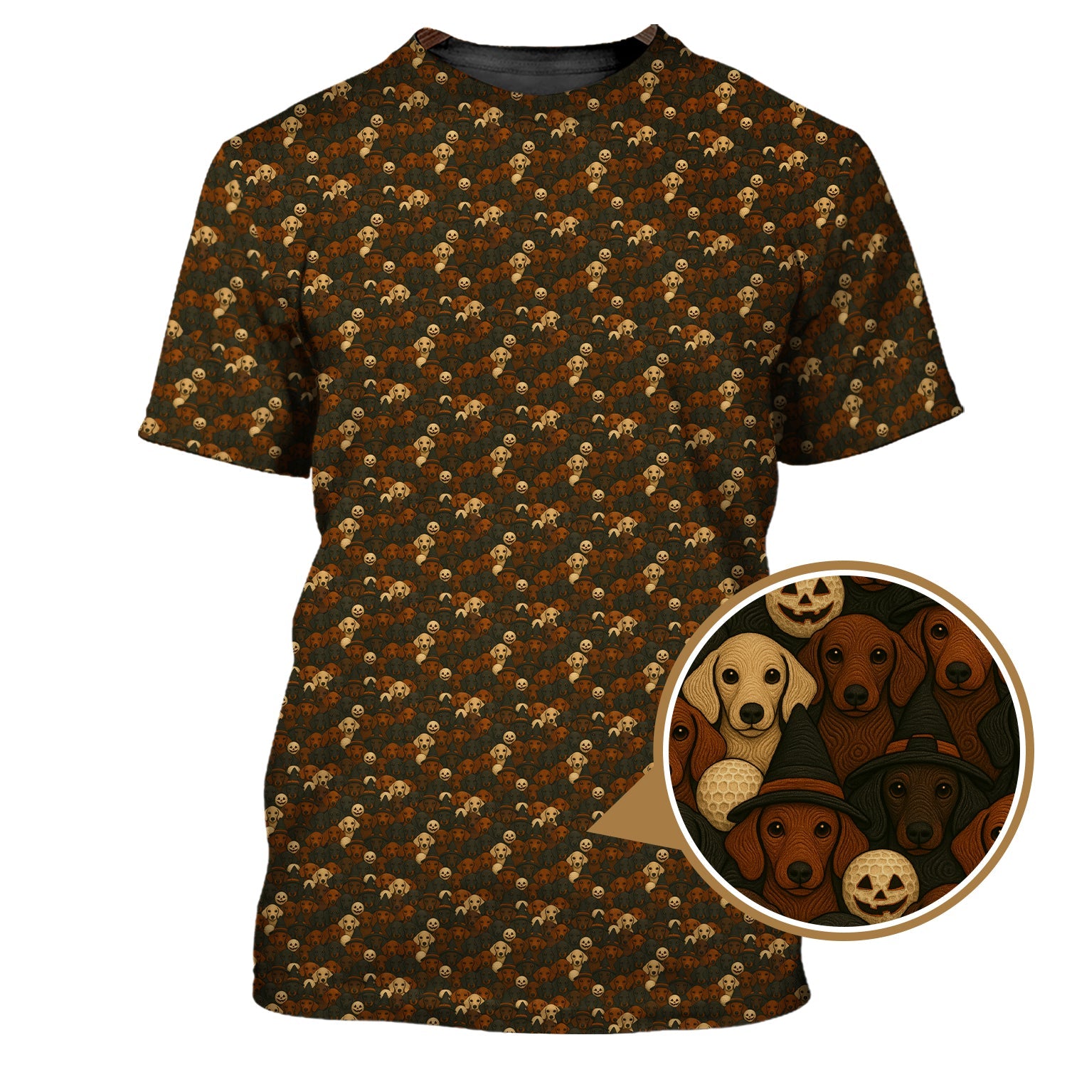 Halloween Golf Shirt, Dachshund Golf Shirt For Golfer, Funny Pattern Golf Shirt For Men