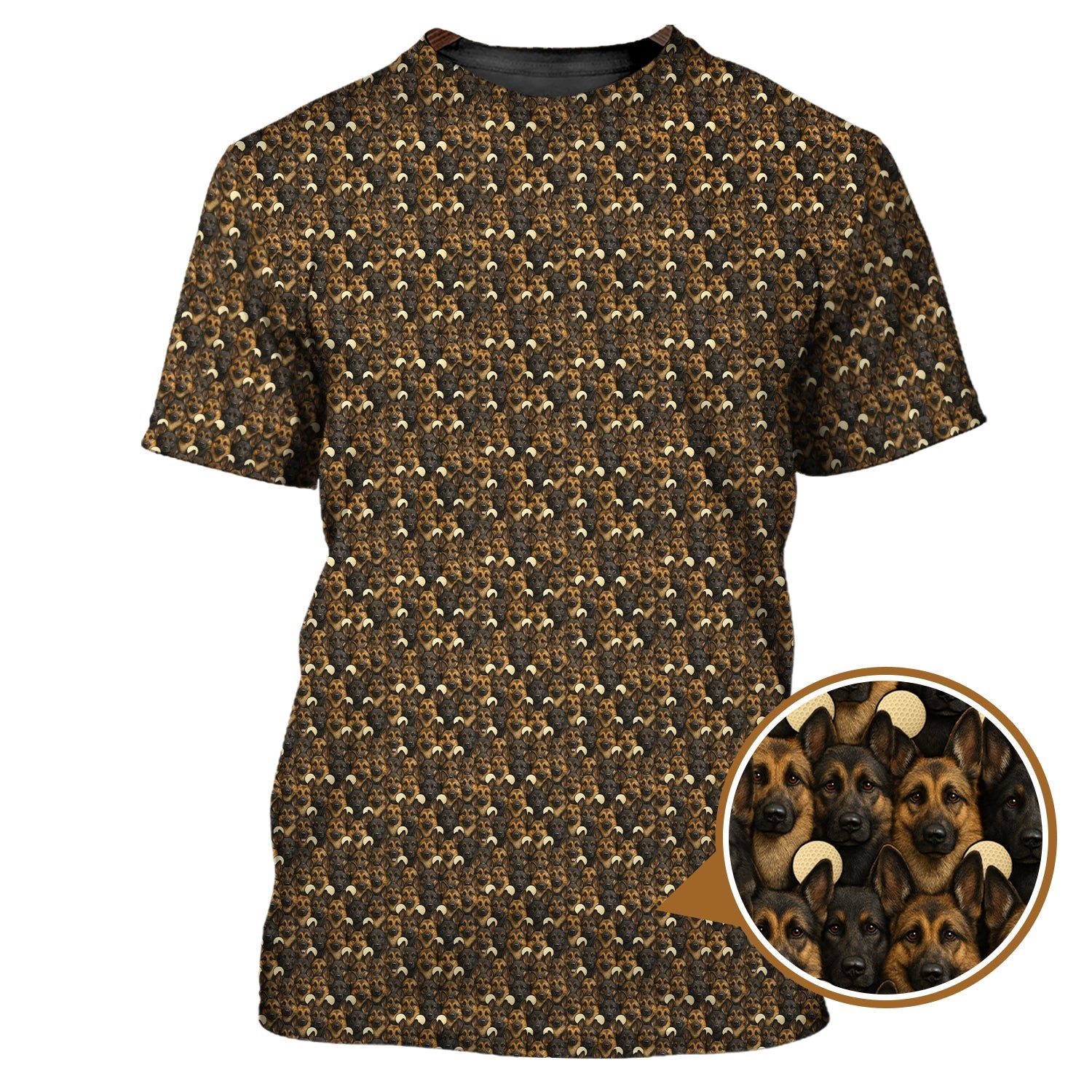 German Shepherd Dog Pattern Golf Shirt, Funny German Shepherd Golf Shirt For Dog Lovers, Golf Gift For Golfers