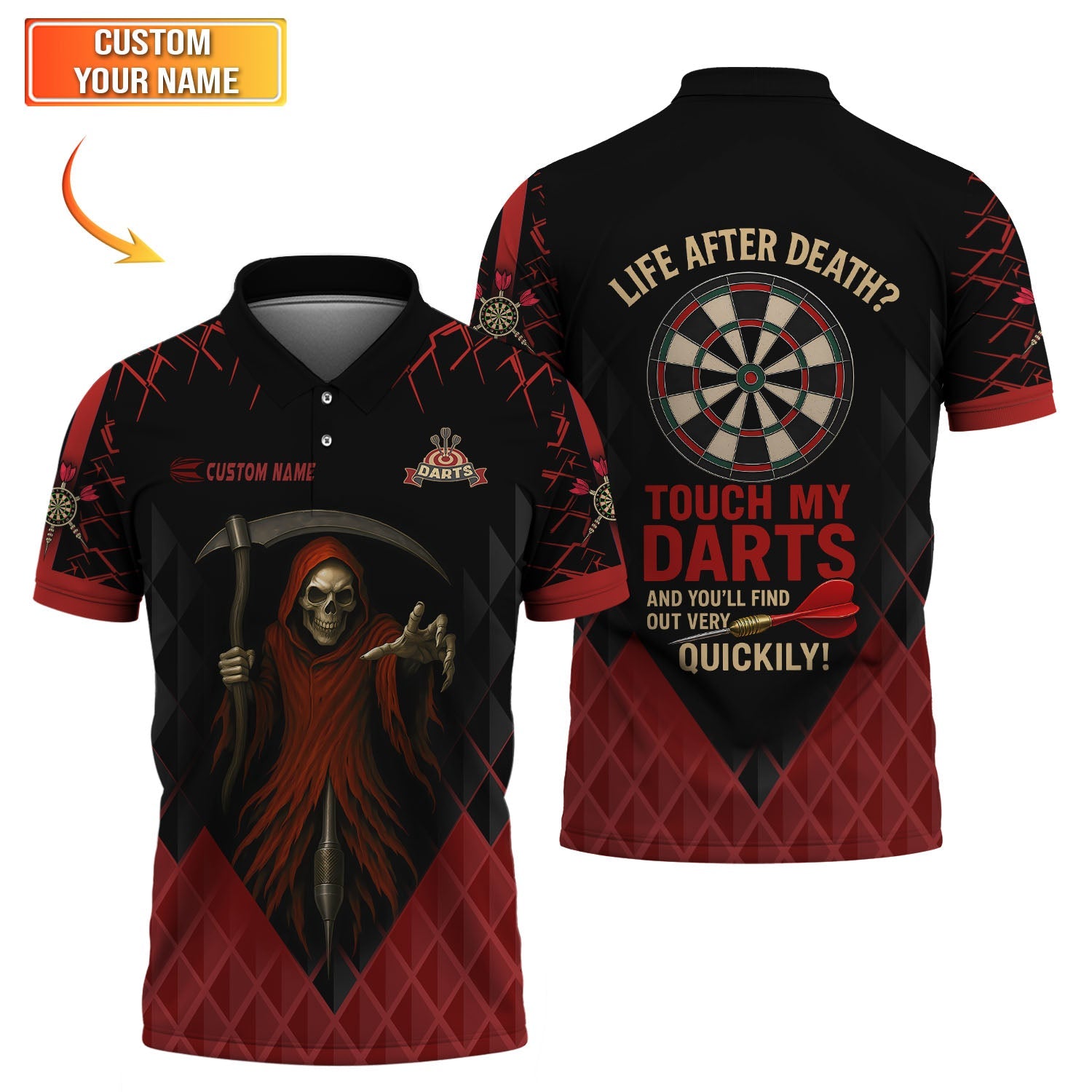 Life After Death Dart - Touch My Darts Shirt, Personalized Darts Jersey, Dart Shirts For Men's