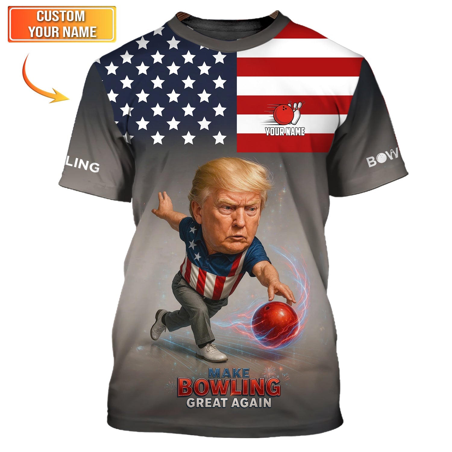 Make Bowling Great Again Trump Personalized Shirt – Custom Team Bowling Jersey for Club Players