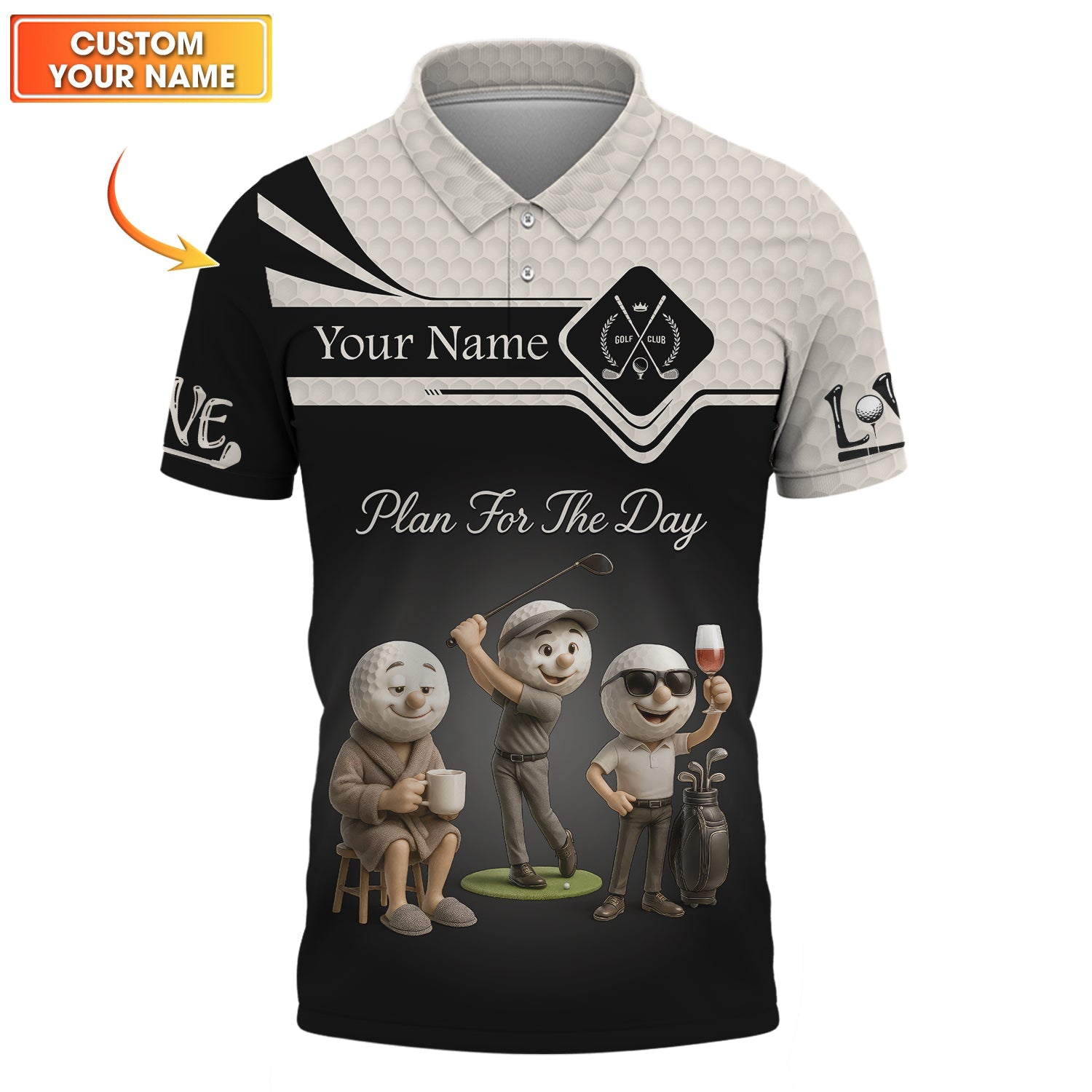 Golf Ball Custom Polo Shirts Golf Club, Team Golf Polos, Golf Shirts Gifts For Men