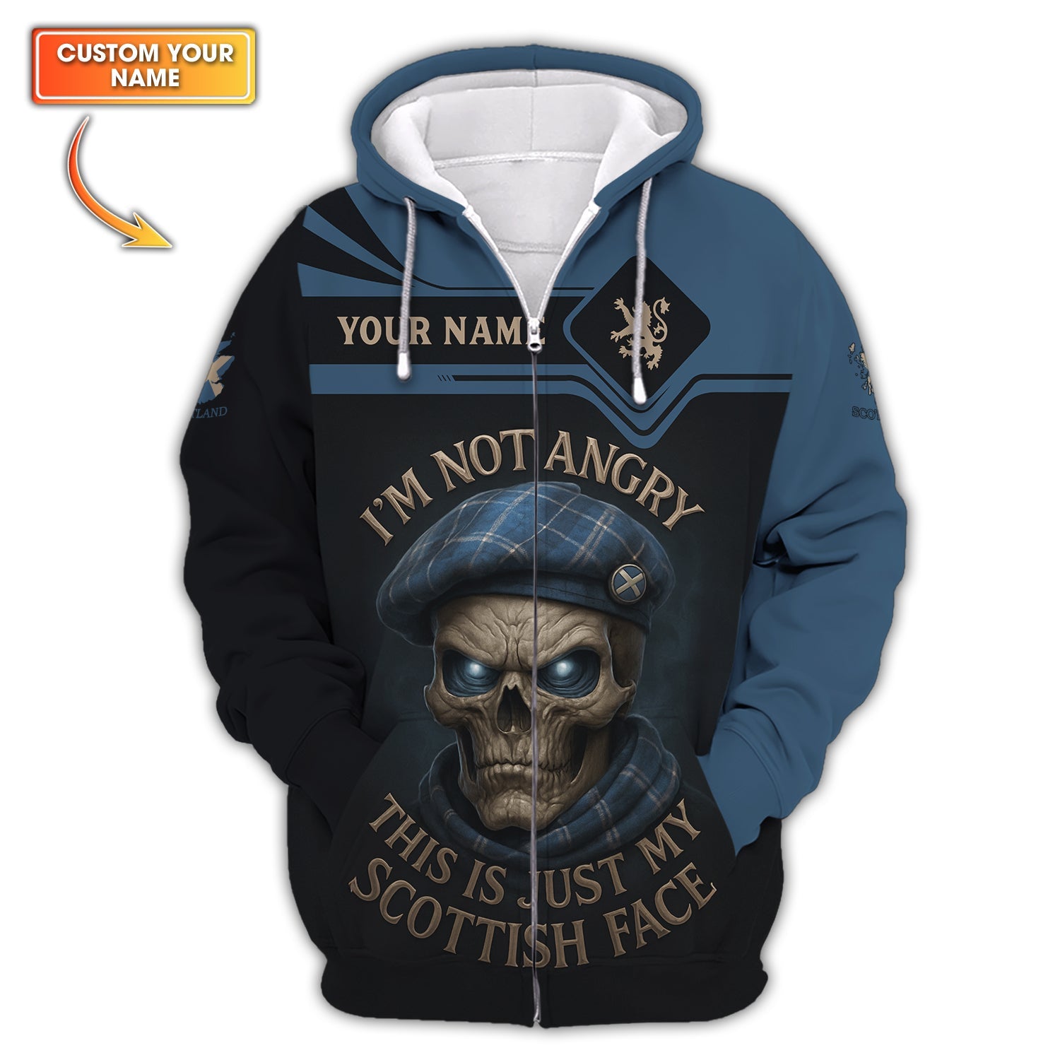 I’m Not Angry - This Is Just My Scottish Face Shirt, Custom Name Scottish Pride Shirt, Personalized Scotland Shirt
