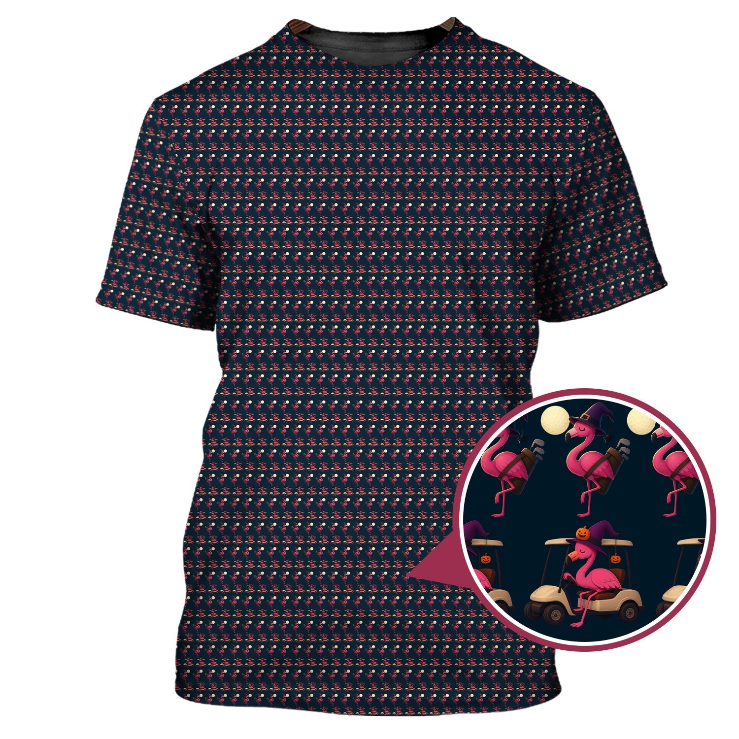 Flamingo Golf Shirt, Halloween Golf Shirt, Funny Pattern Golf Shirt For Golfer