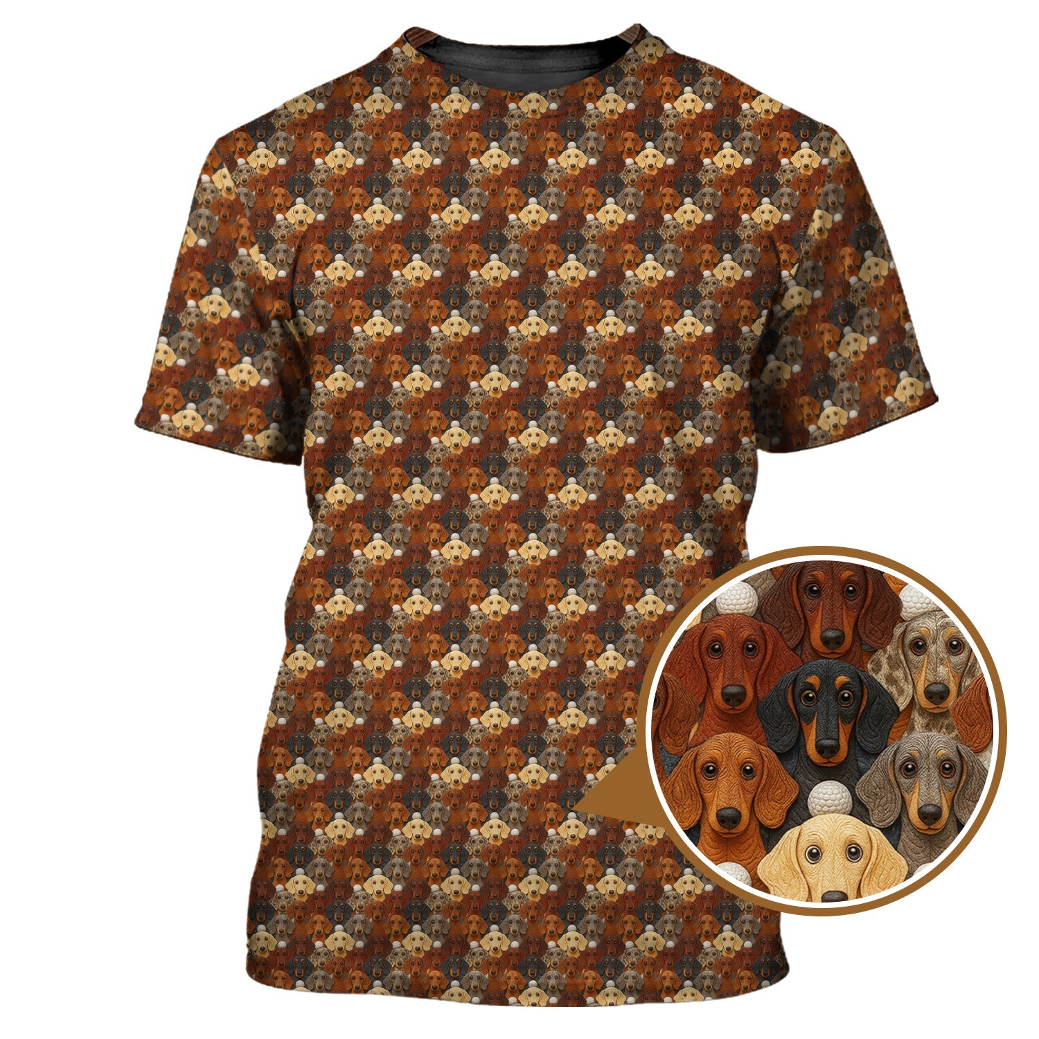 Crazy Golf Shirt For Men, Dachshund Golf Shirt For Golfer, Funny Pattern Golf Shirt