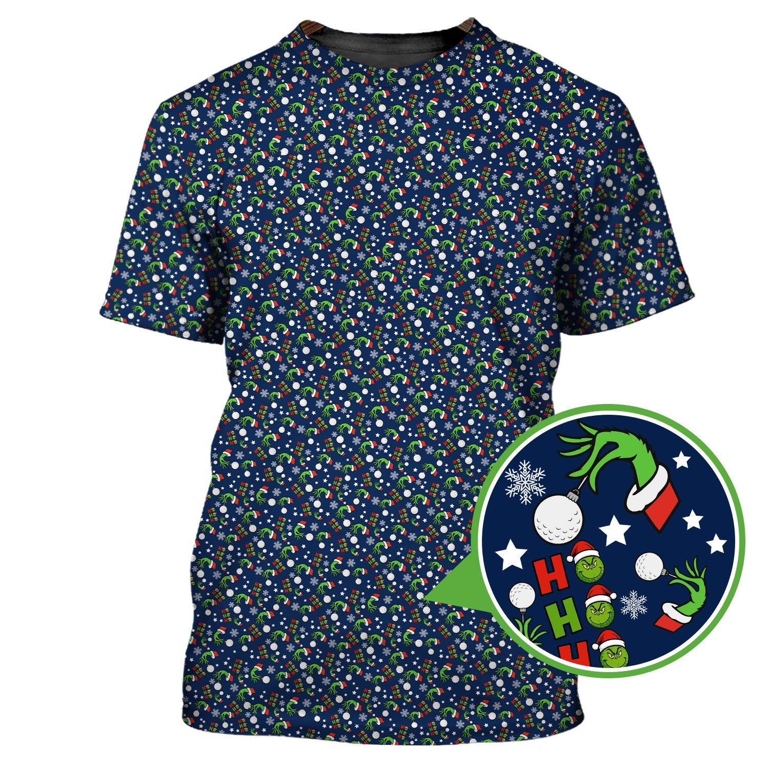 Funny Pattern Golf Shirt For Golfer, Grinch Golf Shirt, Crazy Golf Shirt For Men
