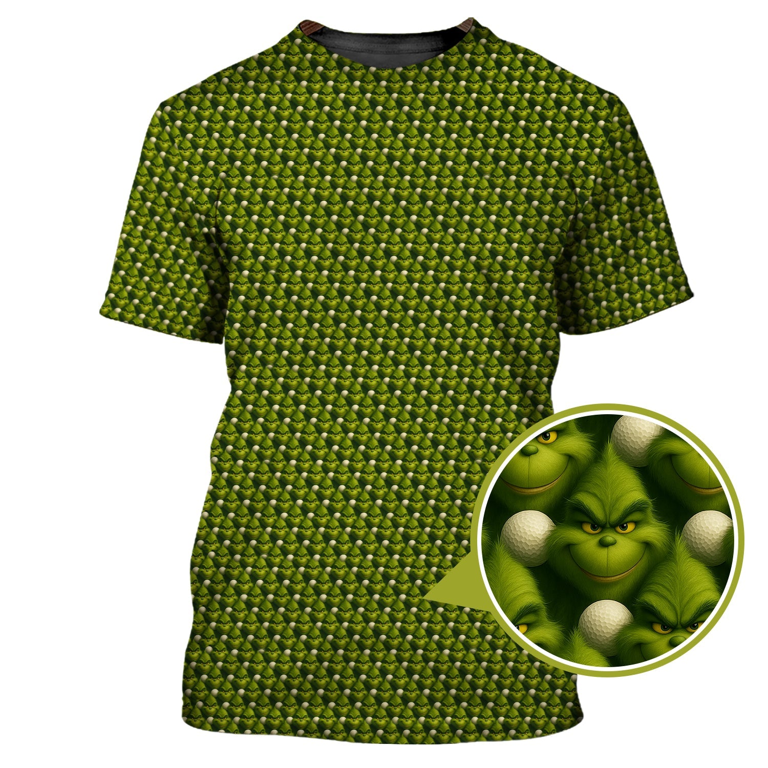 Funny Grinch Pattern Golf Shirt, Crazy Golf Shirt for Men, Golf Gift For Golfer