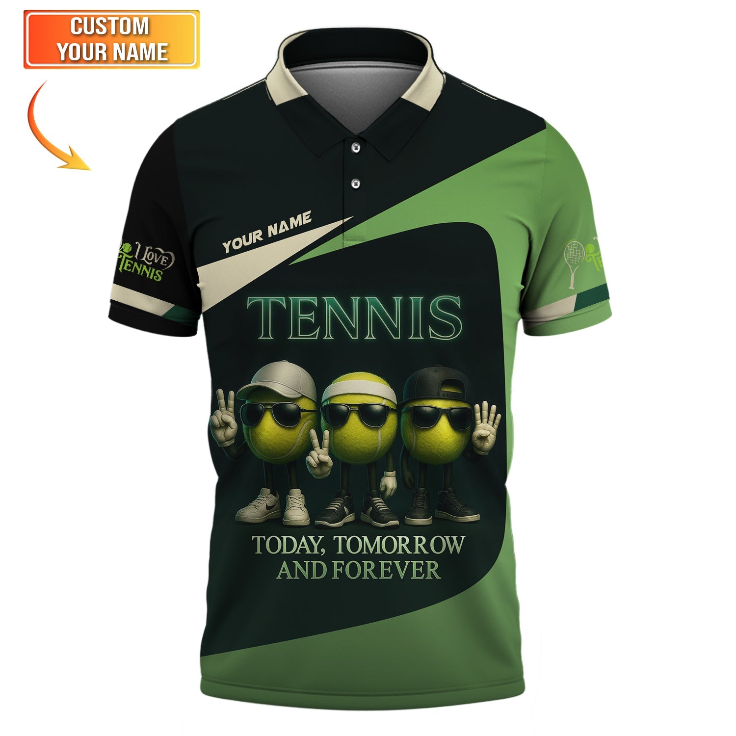 I Love Tennis Shirts Tennis Ball Funny Custom T Shirts, Gifts for Tennis Lovers