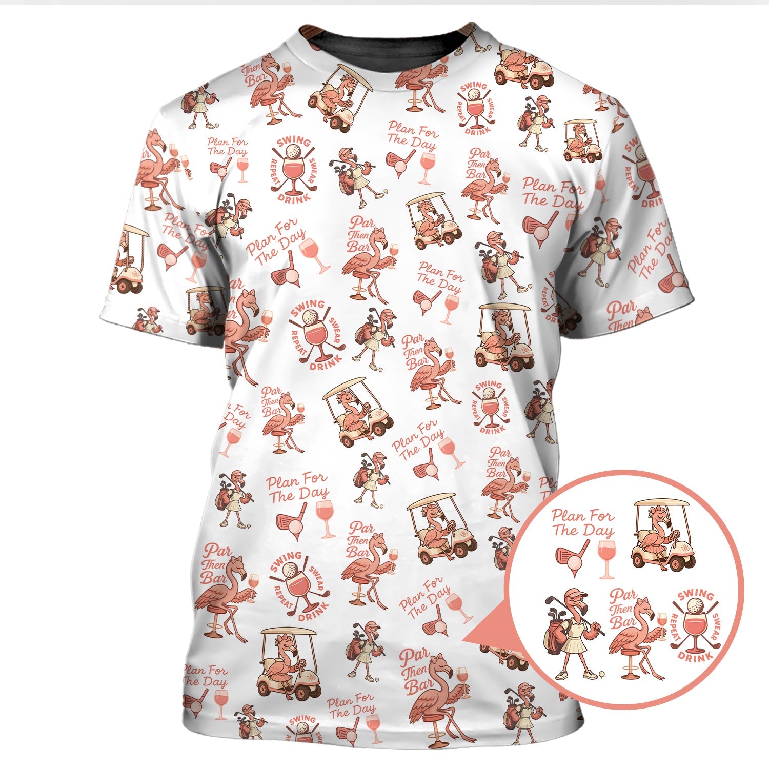 Flamingo Golf Shirt For Golfers, Funny Womens Golf Polos, Pattern Ladies Golf Shirt