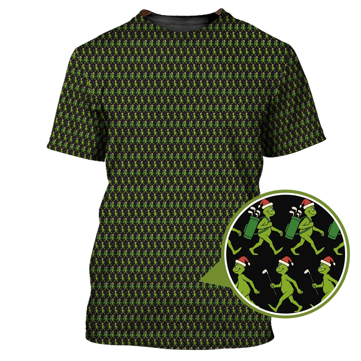 Grinch Golf Shirt For Men, Funny Pattern Golf Shirt, Crazy Golf Shirt For Golfer