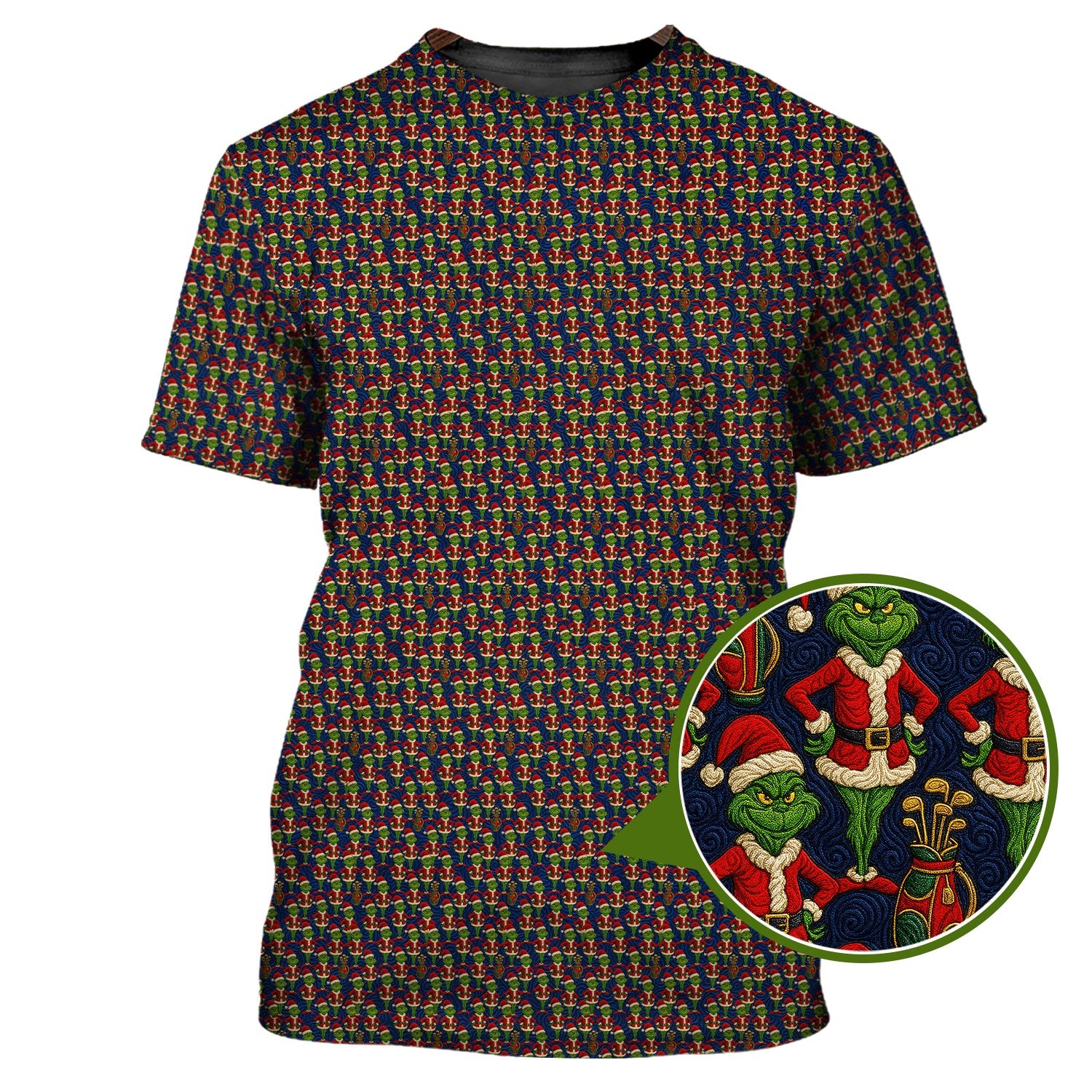 Grinch Golf Shirt For Golfer, Funny Pattern Golf Shirt, Crazy Golf Shirt For Men