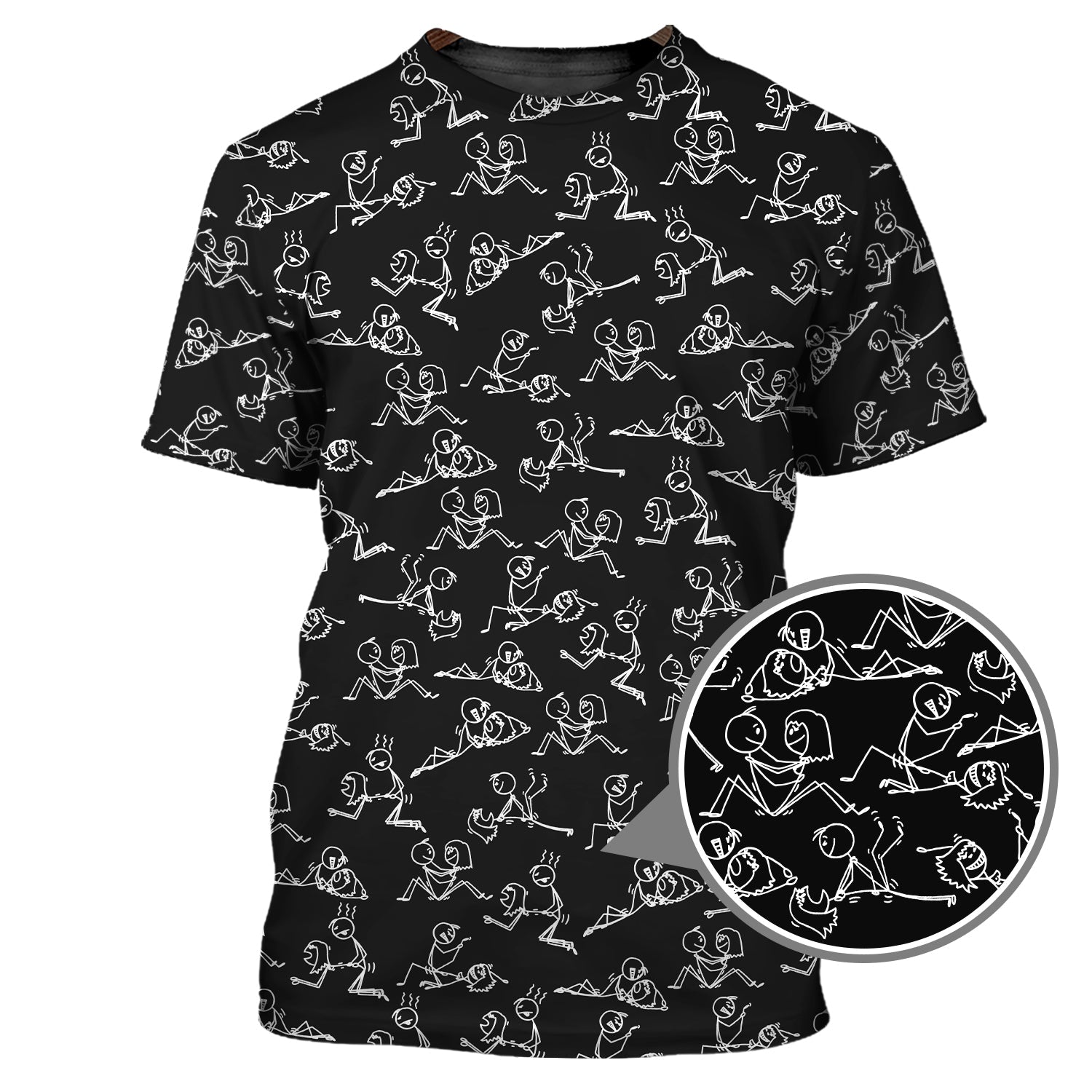 Funny Golf Shirt For Golfer, Stick Figure Pattern Golf Shirt, Crazy Golf Shirt For Men