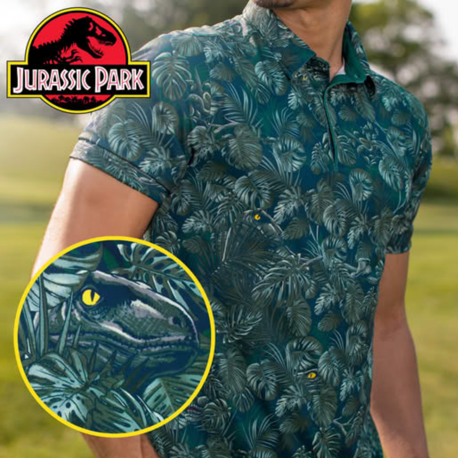 Jurassic Park Golf Polo Shirt, 4th Of July Mens Golf Gift
