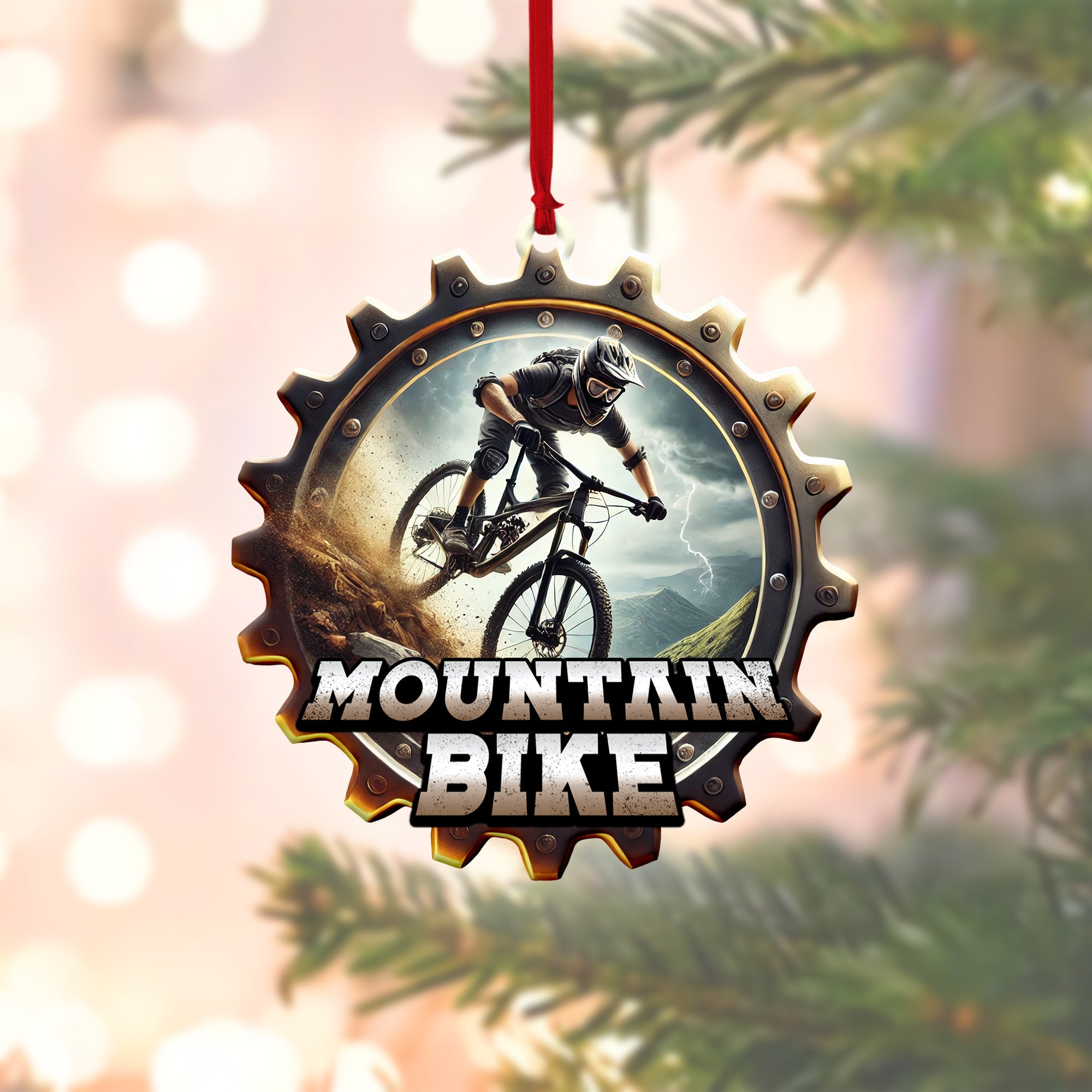 Mountain Bike Ornament, Unique Gifts For Bike Riders, Acrylic Ornament, Christmas Tree Decoration