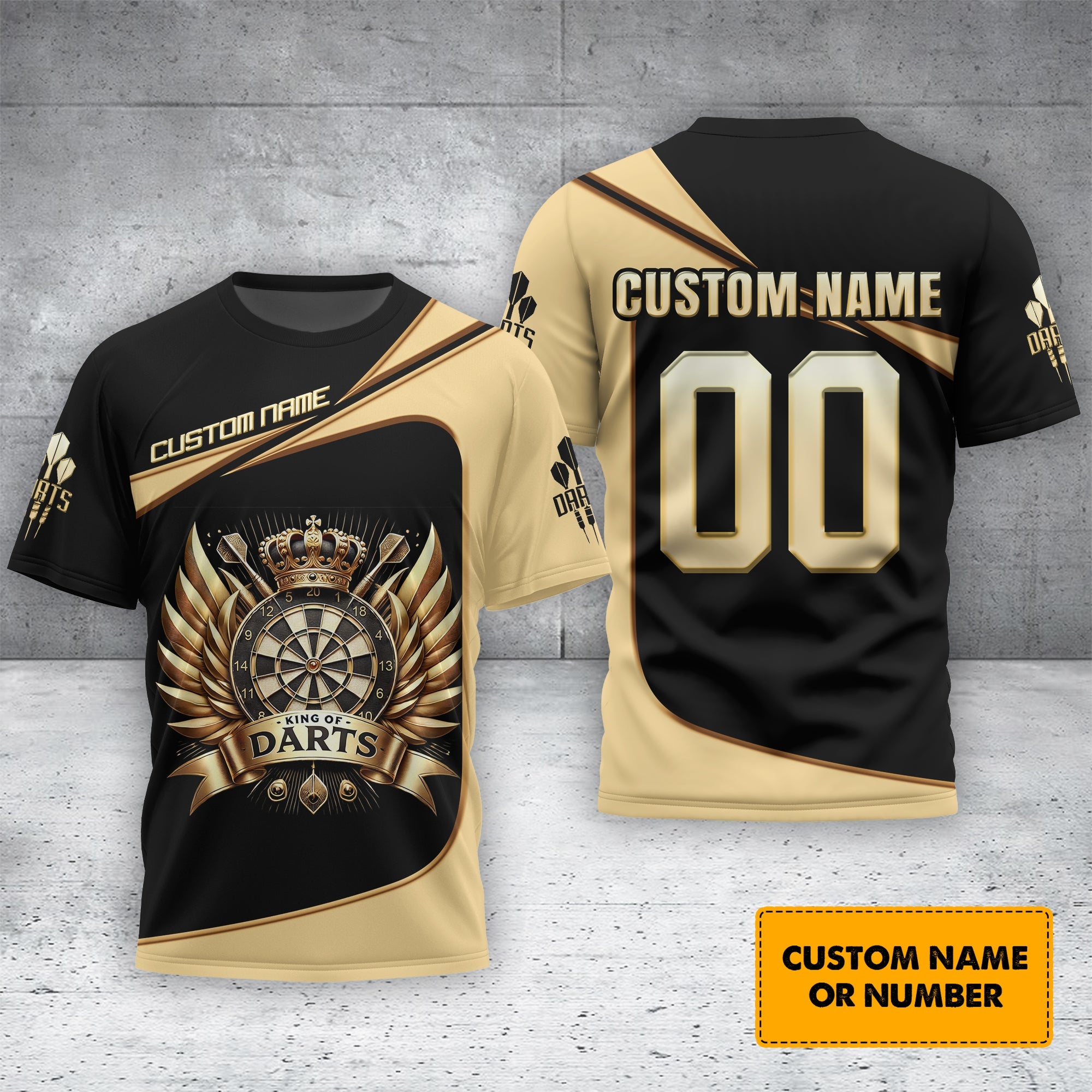 King Of Darts Custom Name & Number 3D Shirt, T-shirt For Darts Player, Darts Shirts, Gift For Darts Lovers