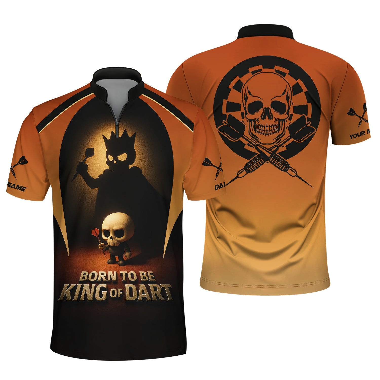 Born to be King of Dart Shirt, Custom Darts Polo Shirts, Darts Clothing