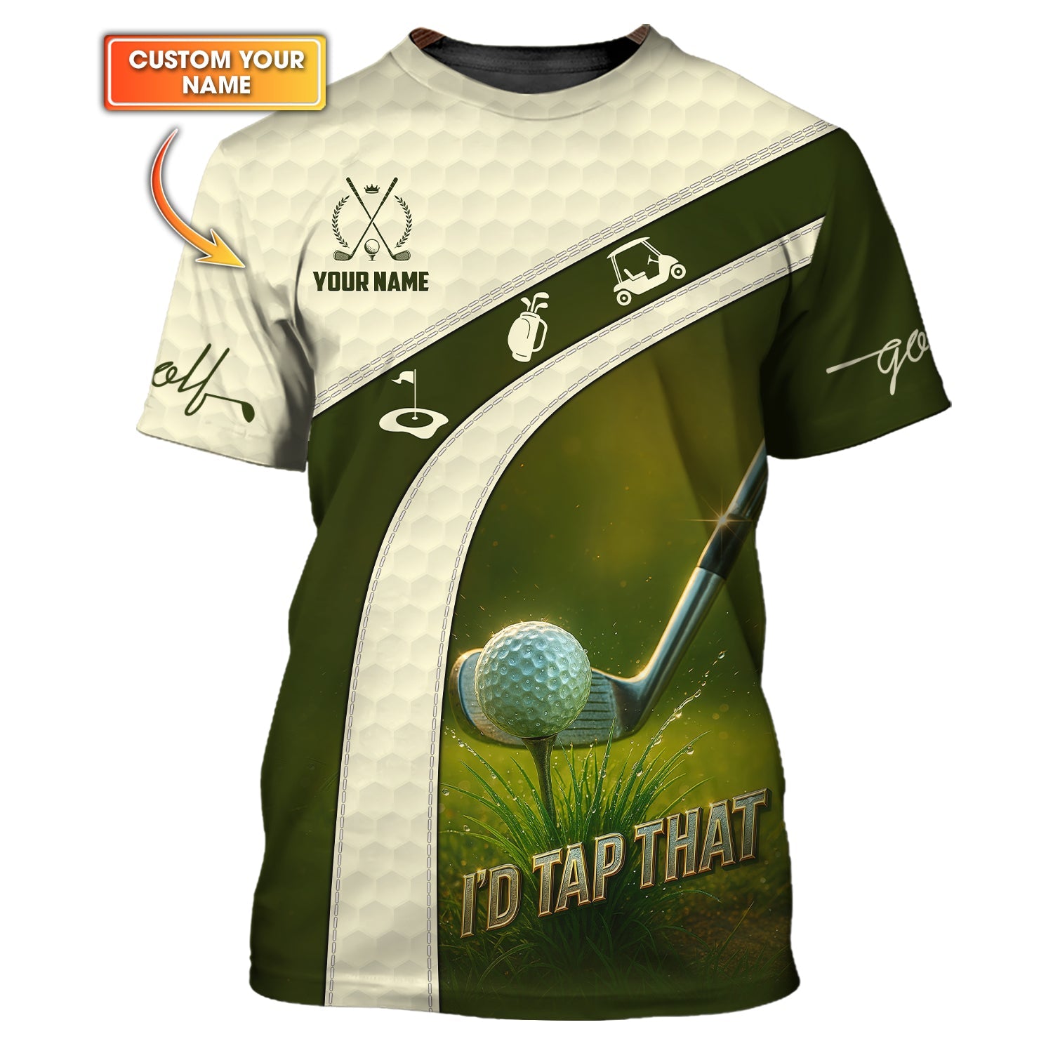 I’d Tap That Custom Name Golf Shirt, Funny Golf Polos, Golf Gift For Golfers, Crazy Golf Shirts For Men's