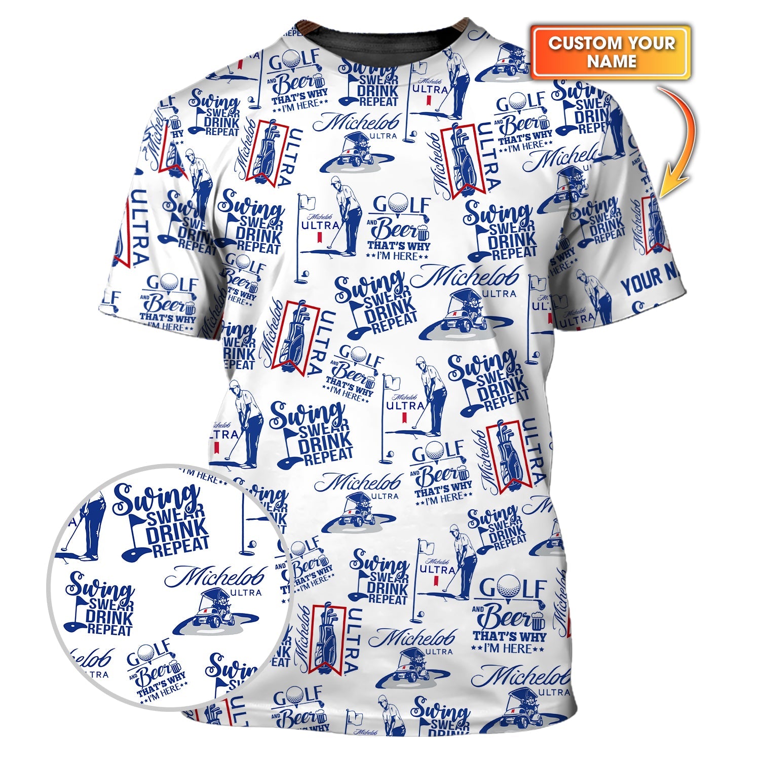 Michelob Ultra Golf Polo - Pattern Golf Shirts - Mens Golf Gift