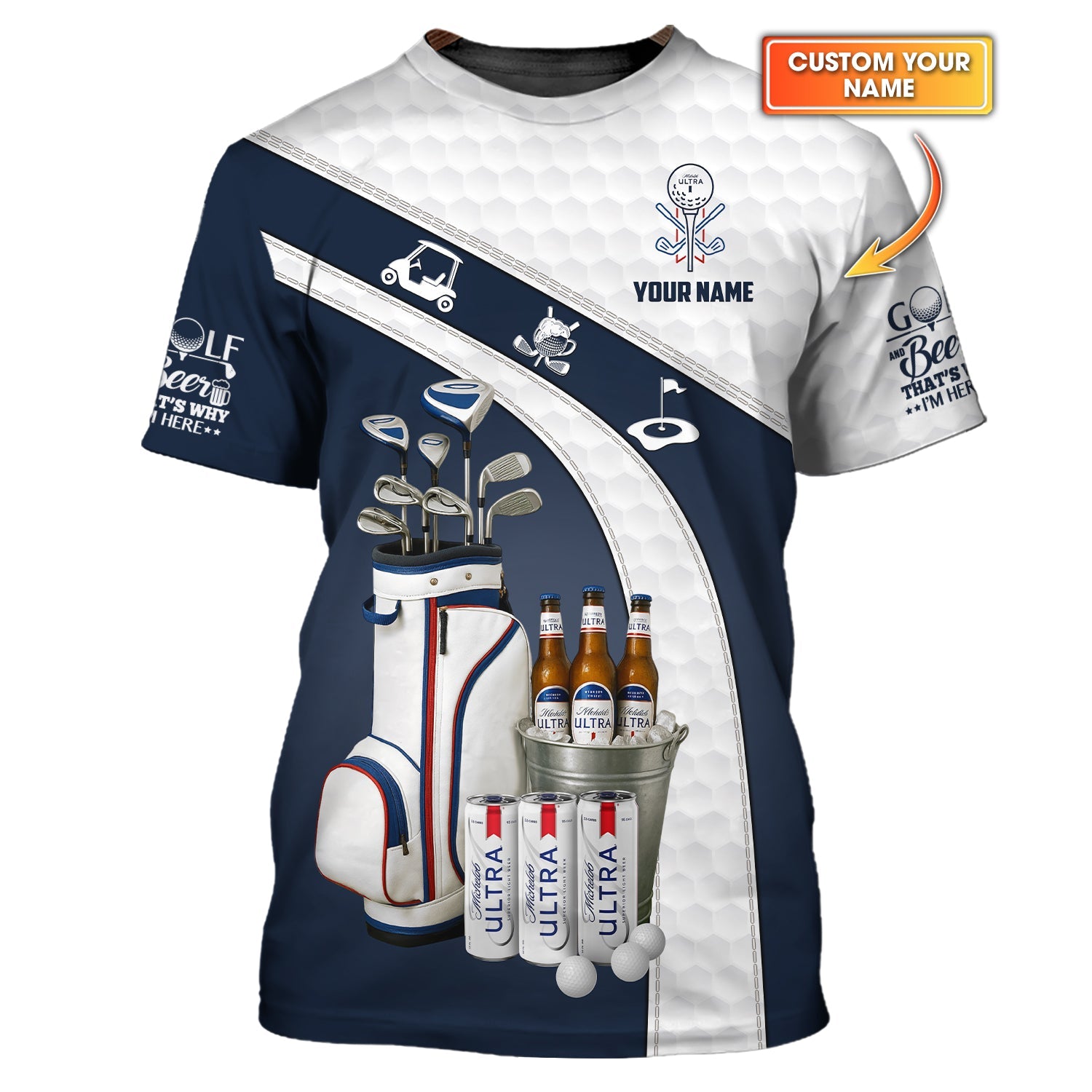 Michelob Ultra Golf Polo Shirt – Custom Golf and Beer Shirt – Funny Golf Polo for Beer-Loving Golfers