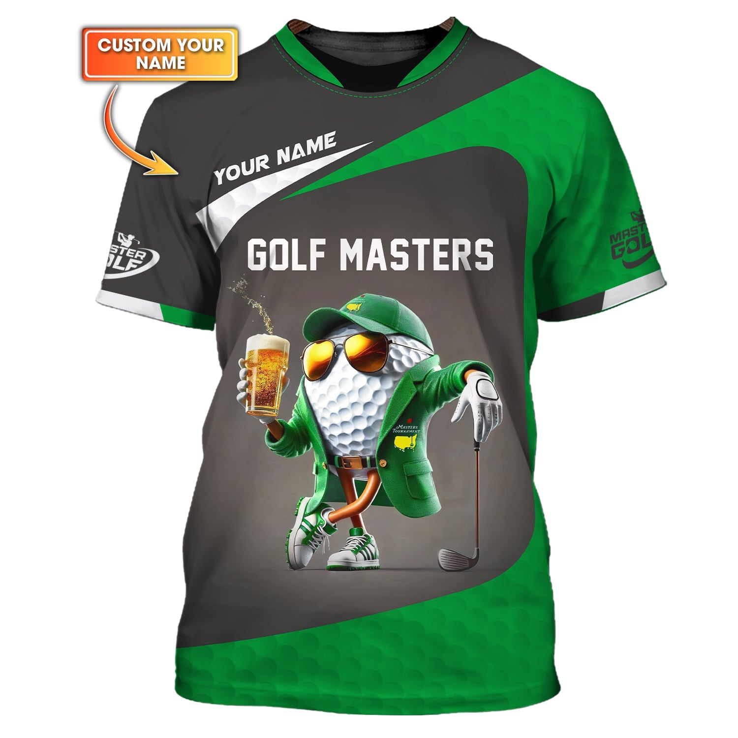 Custom Golf Masters Shirt Polo Golf Tournament, Funny Beer Golf Ball Shirts, Golf Gift For Dad