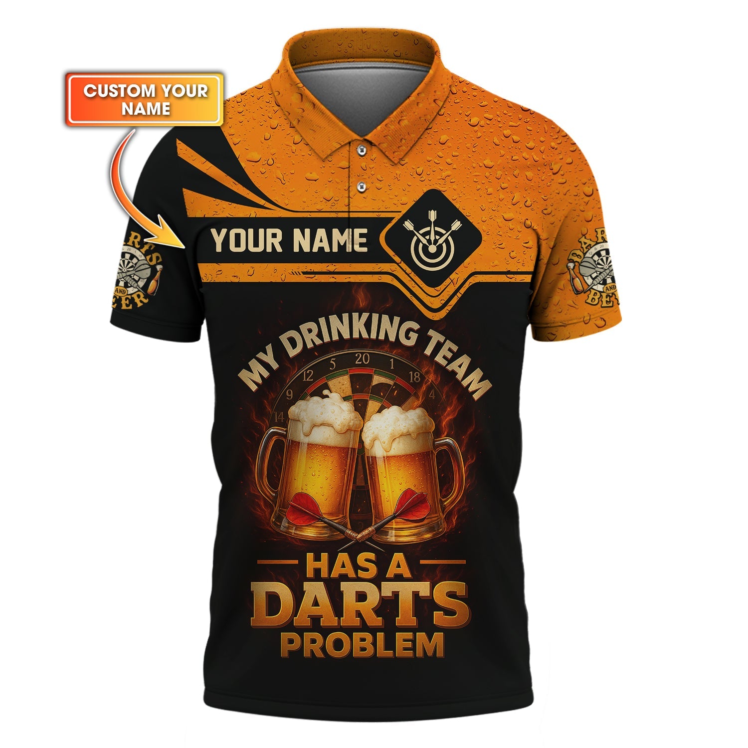 Funny Darts and Beer Shirt – My Drinking Team Has a Darts Problem – Custom Dart Team Tee
