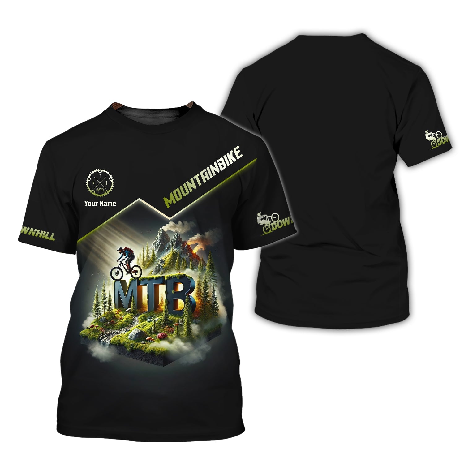 Custom Name Mountain Bike Downhill T-shirt, MTB Polo Shirt, Custom mtb Jersey, Gift for Cyclists