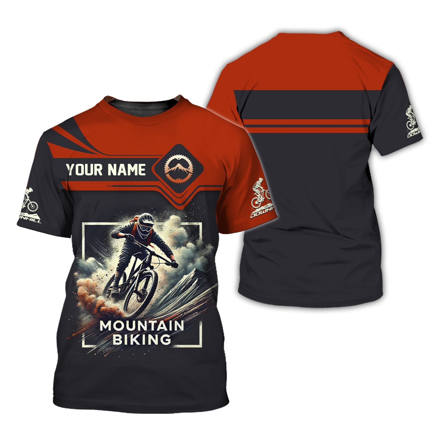 Custom Name Mountain Biking T-shirt, MTB Polo Shirt, Custom mtb Jersey, Gift for Cyclists