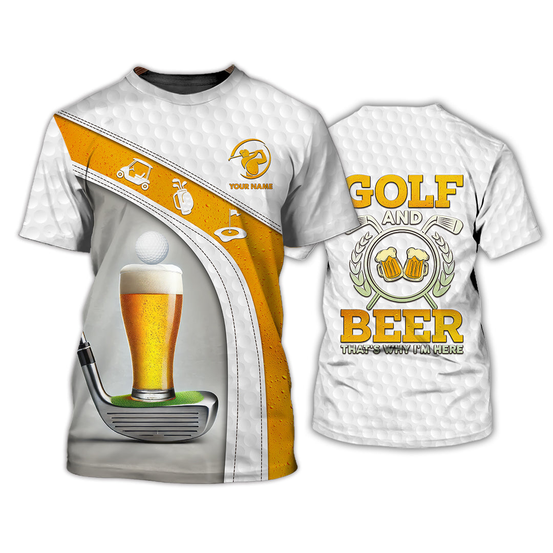 Golf and Beer That Why I Am Here Polo Shirts Golf Club Personalized Golf Apparel for Golfers