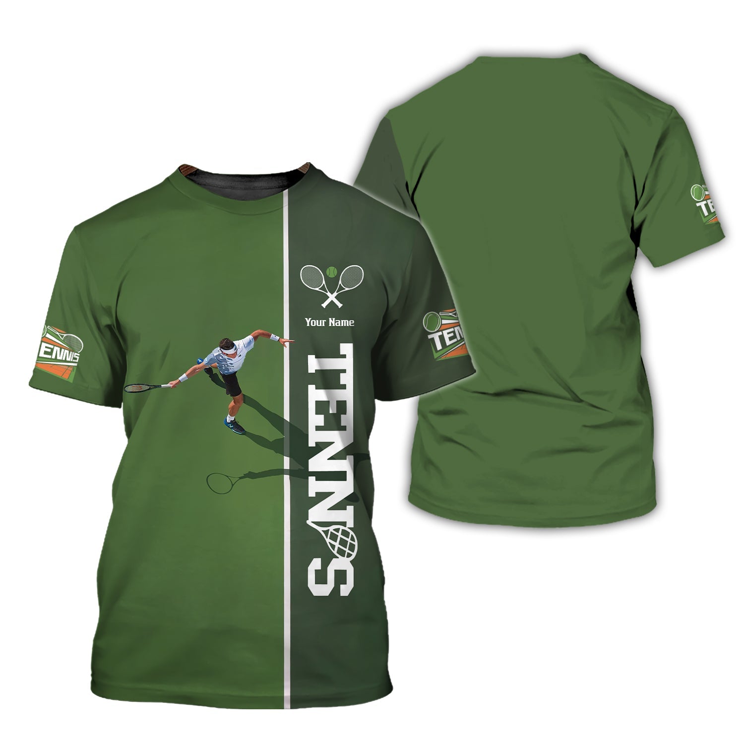 Custom Name Tennis Polo Shirt, T-Shirt 3D Design Personalized, Classic Shirts For Tennis, Lightweight Sportswear, Gift for Tennis Players