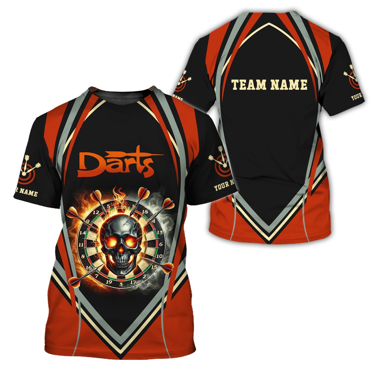 Darts Target Skulls Custom T-Shirts, Polo Shirt For Darts Player, Darts Shirts, Gift For Darts Lovers