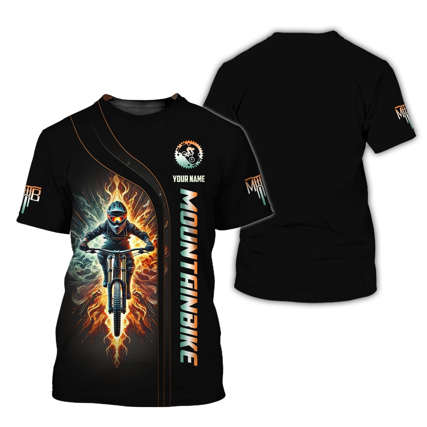 Custom Name Mountainbike T-shirt, MTB Polo Shirt, Custom mtb Jersey, Gift for Cyclists