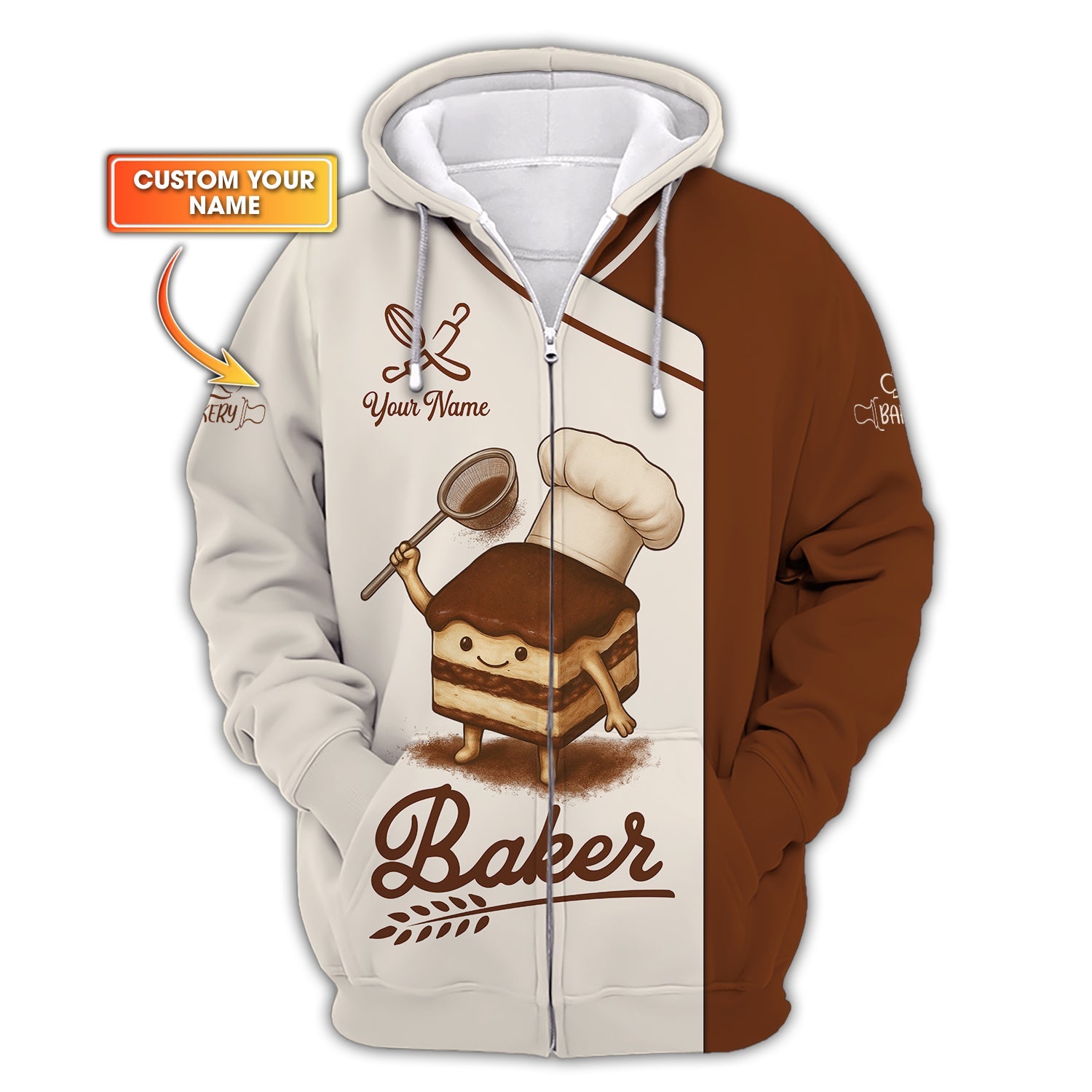 Baker Uniform With Custom Name, Personalized Baker Shirt, Gift for Sweets Lover