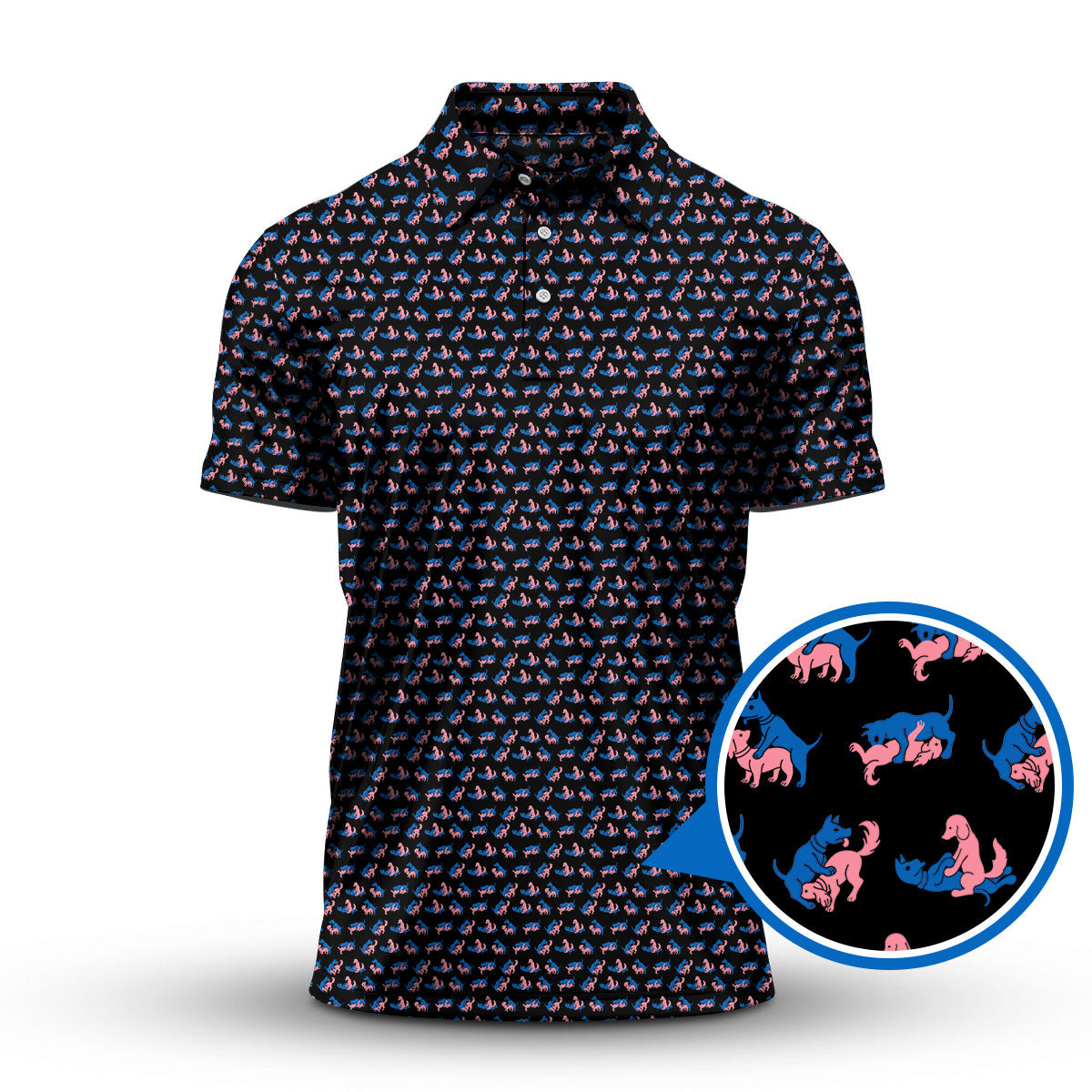 Funny Dog Golf Shirt, Golf Pattern Shirt For Men, Crazy Golf Shirt For Golfer