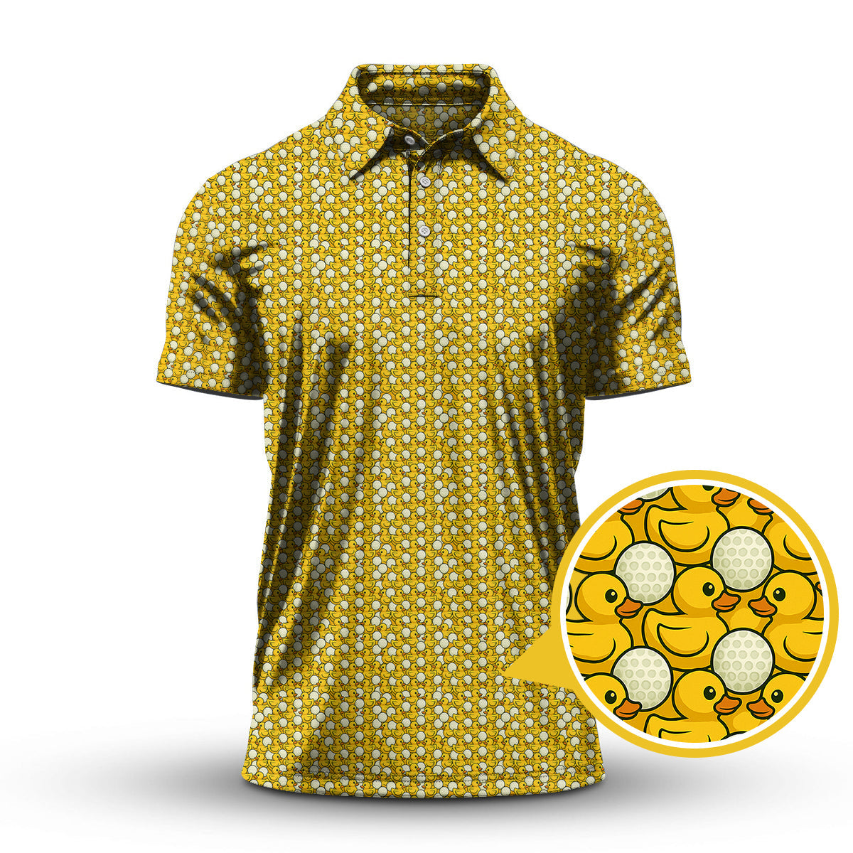 Duck Golf Shirt For Golfer, Funny Pattern Golf Shirt, Crazy Golf Shirt For Men