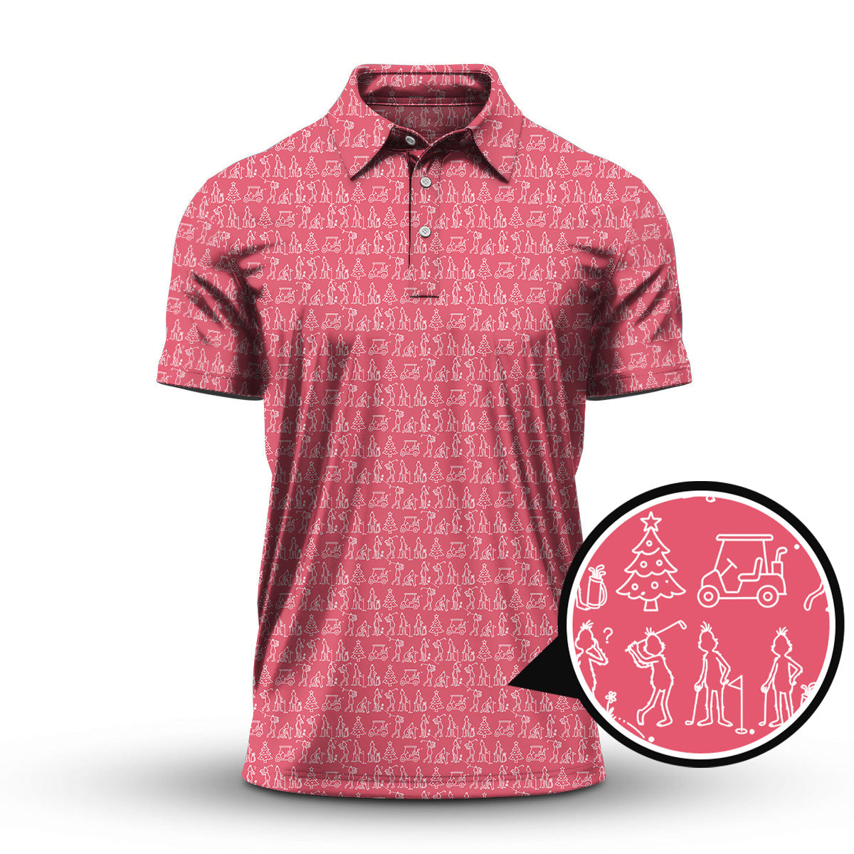 Pink Pattern Golf Shirt, Grinch Golf Shirt, Funny Golf Shirt For Golfer
