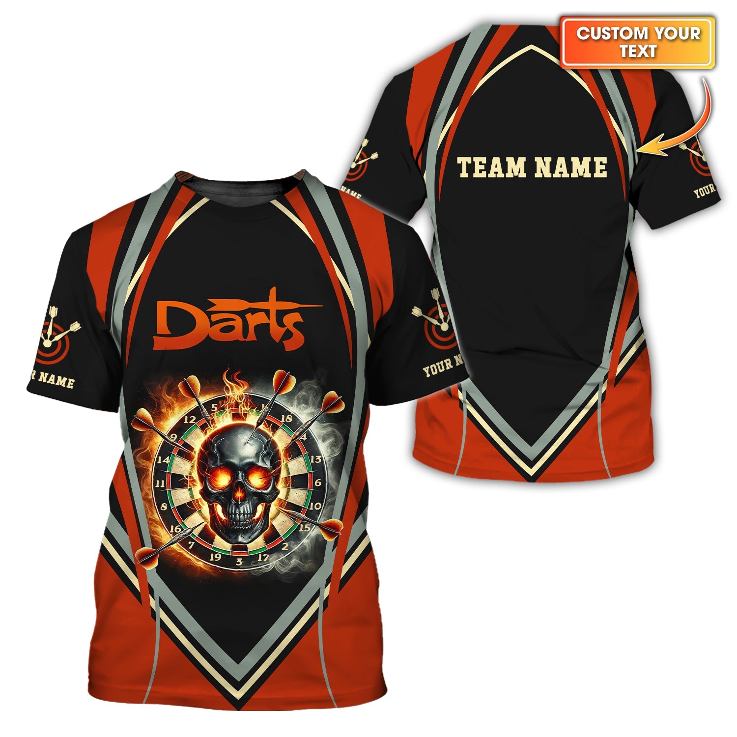 Darts Target Skulls Custom T-Shirts, Polo Shirt For Darts Player, Darts Shirts, Gift For Darts Lovers
