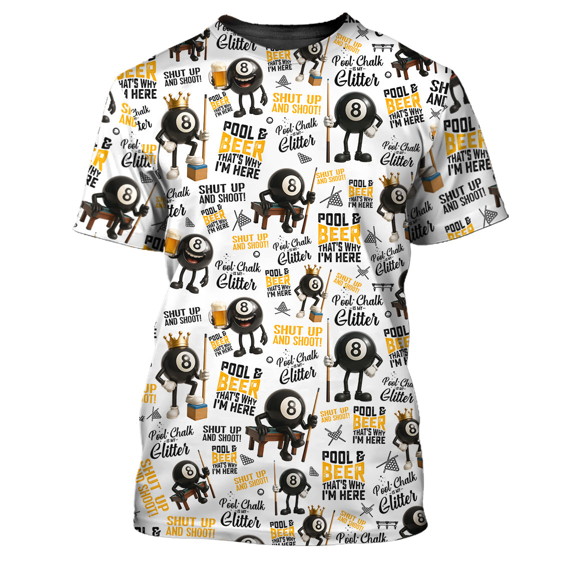 8 Ball Billiard Pool & Beer That's Why I'm Here Pattern Jersey - Gift for Beer Lover and Billiards Players