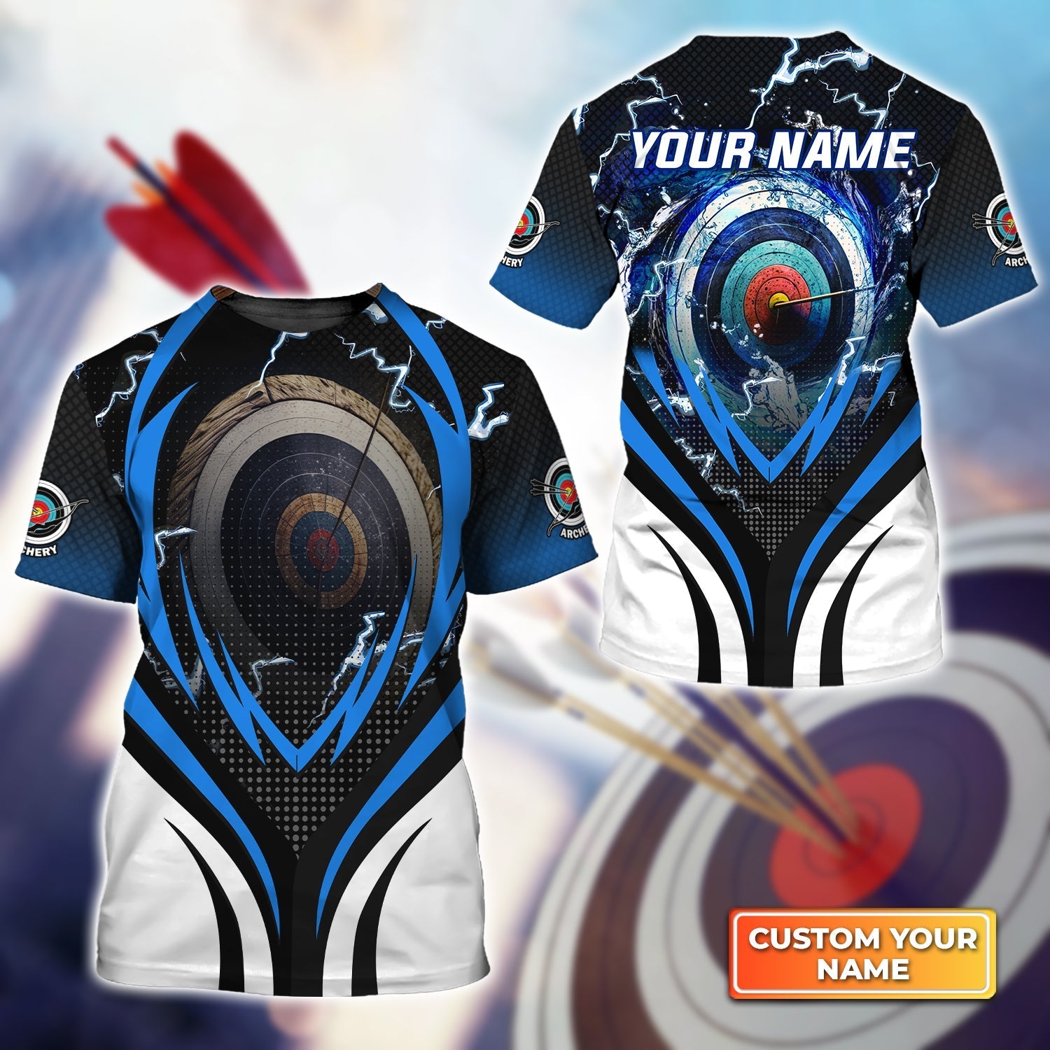 Archery Target Board Whirlpool Personalized Name 3D Tshirt Gift For Archer