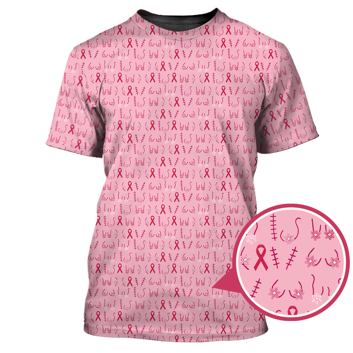 Breast Cancer Golf Shirt, Ladies Golf Shirts, Pink Pattern Golf Shirt For Golfer