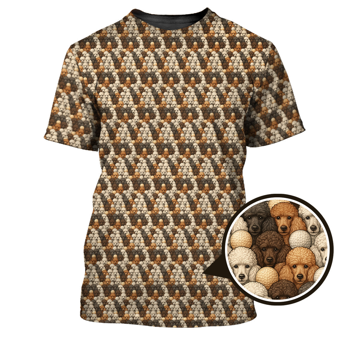 Dog Pattern Golf Shirt, Poodle Golf Shirt, Funny Poodle Golf Shirt For Golfers