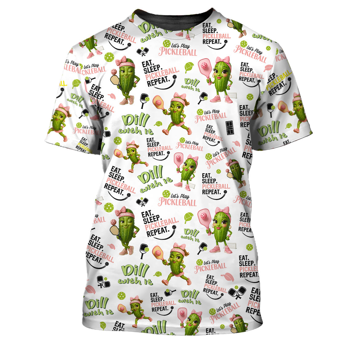 'Eat Sleep Pickleball Repeat' Pickleball Outfits for Women, Funny Pink Pickleball Ladies Apparel