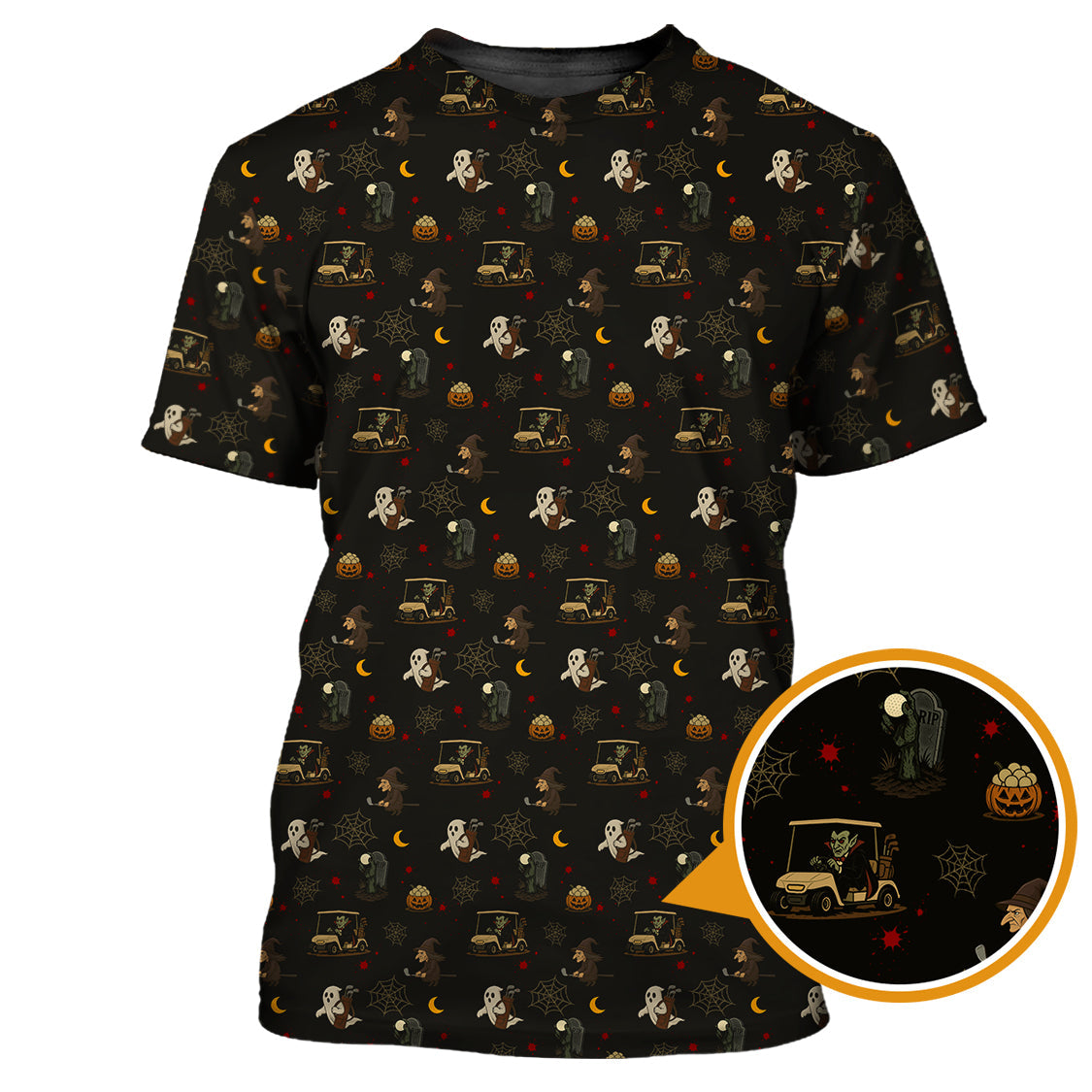 Halloween Golf Shirt For Golfer, Pattern Golf Shirt, Crazy Golf Shirt, Golf Gift For Men