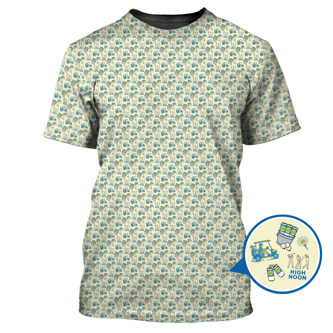 High Noon Golf Shirt, Golf Pattern Polos For Men's, Golf Gift For Golfers