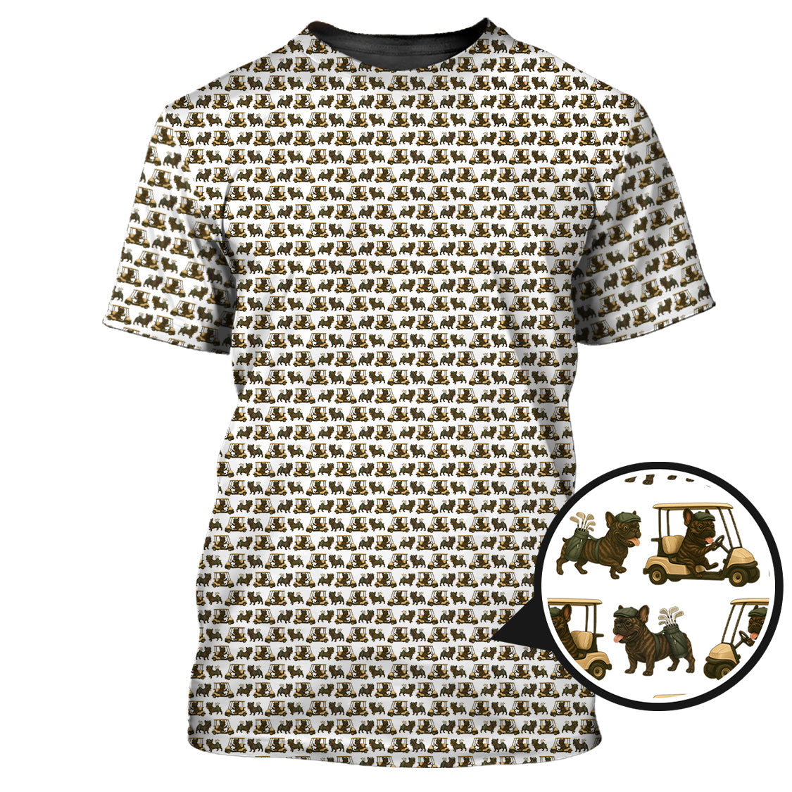 French Bulldog Golf Shirt, Pattern Golf Shirt For Men, Dog Golf Shirt For Golfer, Crazy Golf Shirt