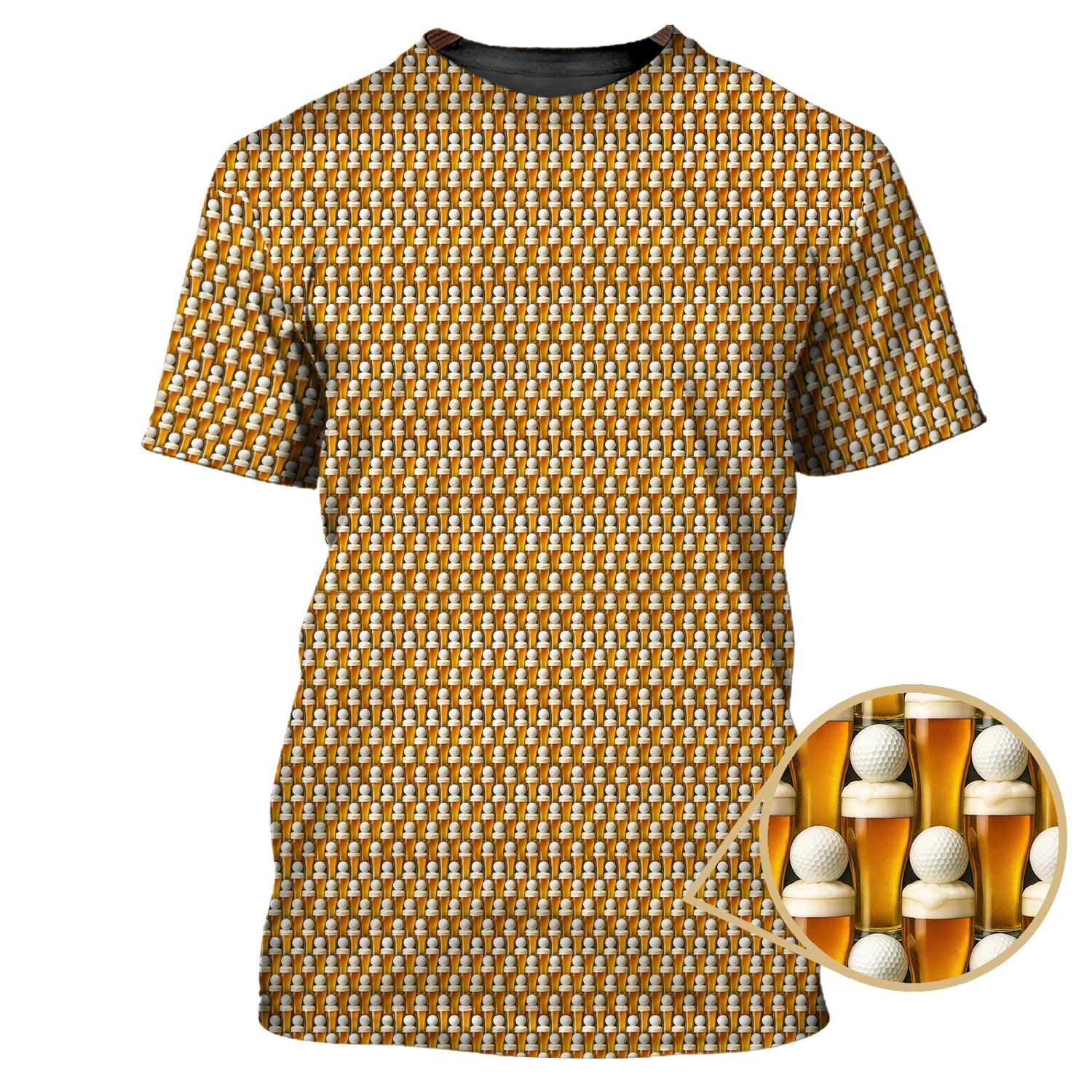 Golf And Beer Pattern Shirts, Funny Golf Shirt For Men, Crazy Golf Polos