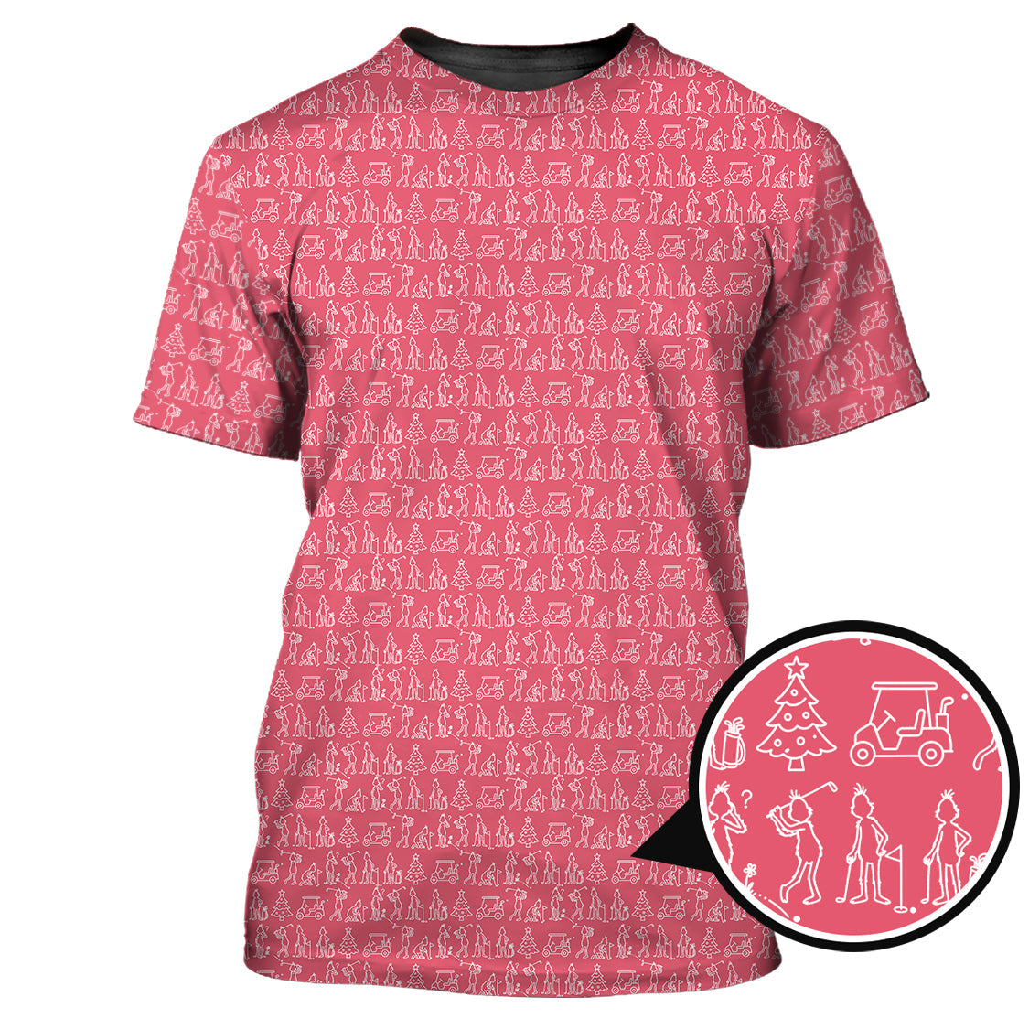 Pink Pattern Golf Shirt, Grinch Golf Shirt, Funny Golf Shirt For Golfer