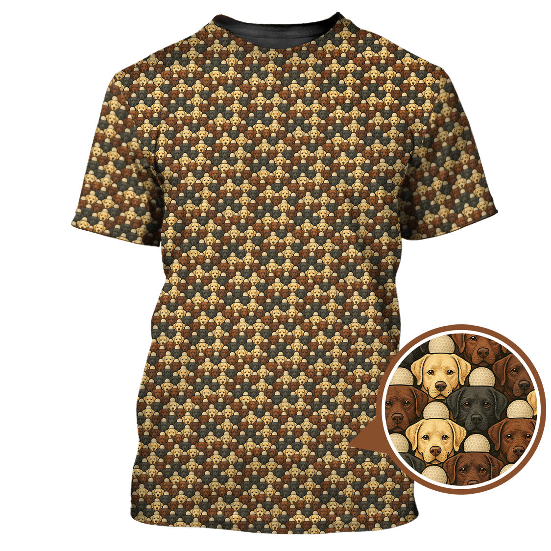 Labrador Pattern Golf Shirt, Dog Golf Shirt, Funny Labrador Golf Shirt For Golfers