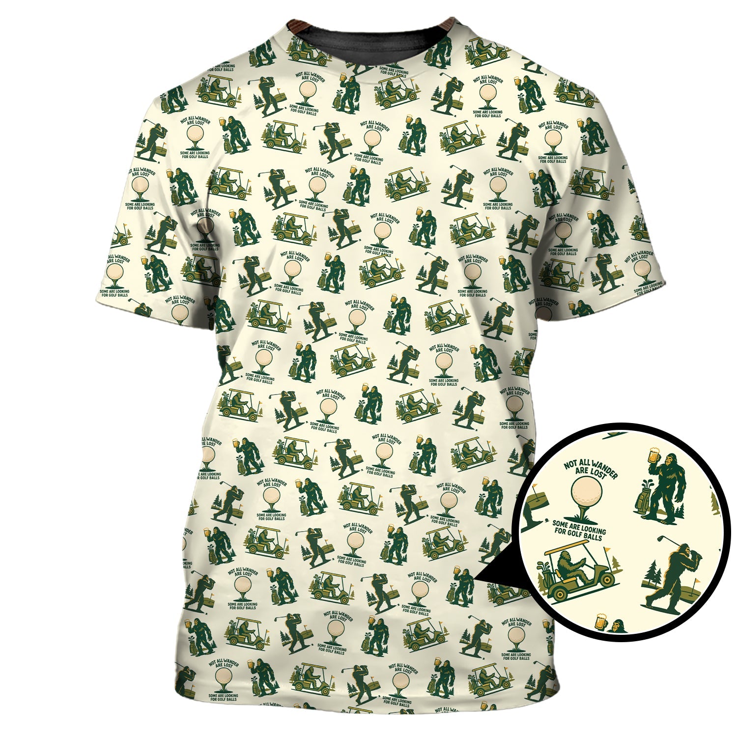 Bigfoot Golf Shirt For Men, Funny Golf Shirts, Pattern Golf Gift For Golfers